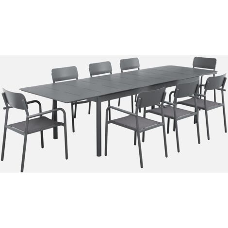 Mesa de jardín extensible de aluminio 8 sillas