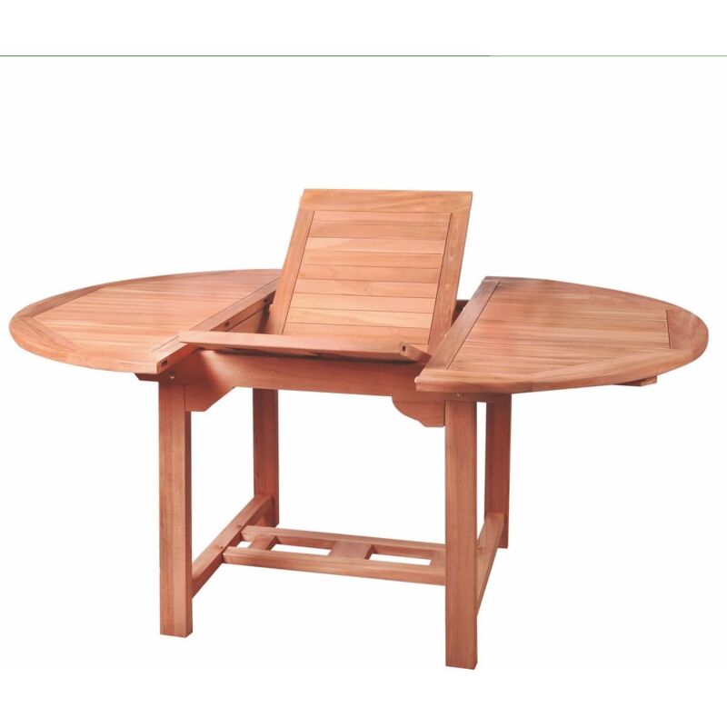 

Mesa de jardín extensible Kayla ovalada de teca natural de 180x100x75 cm