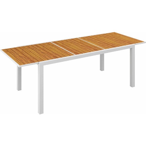 Mesa de jardín extensible para 6 personas mesa de comedor exterior rectangular con marco de aluminio carga 50 kg para terraza patio 180/240x94x73 cm
