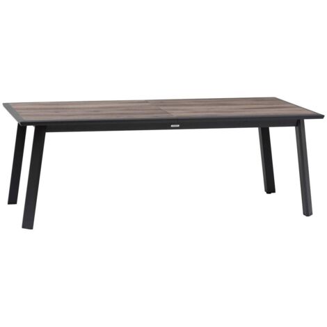 Mesa de jardín extensible pavane grafitoy pecan - 12 asientos - Hespéride