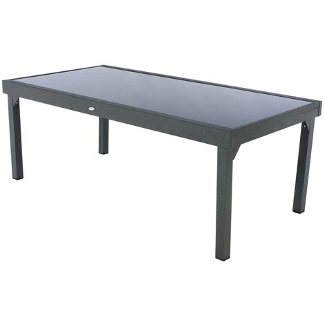 Mesa de jardín extensible Piazza Antracita - 12 plazas - Hespéride - Gris grafito