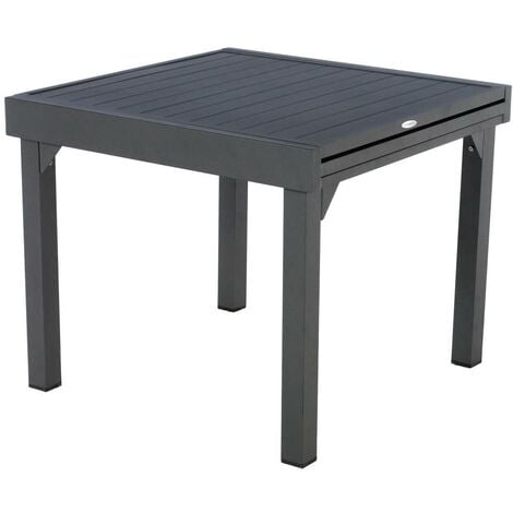 HESPERIDE Mesa de jardín extensible Piazza Antracita - 8 plazas - Hespéride