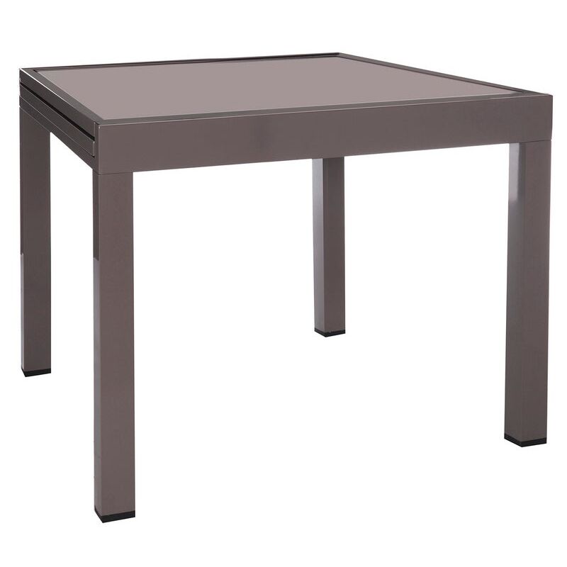 

Lolahome - Mesa de jardín extensible Stella de aluminio taupe de 80x80x74 cm
