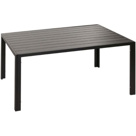 Mesa de jardín exterior rectangular moderna 72 x 140 x 80 cm diseño elegante en aluminio antracita 040010090