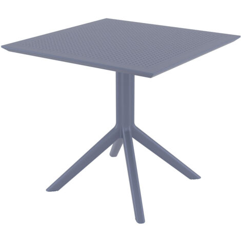Mesa de jardín lounge para interior o exterior altura fija 74 cm en plástico gris oscuro 100003056
