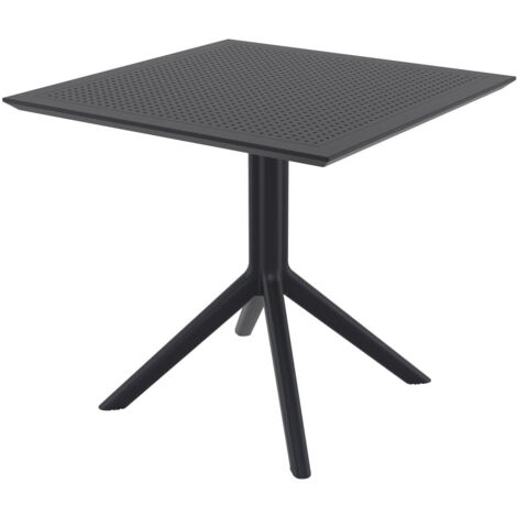 Mesa de jardín lounge para interior o exterior altura fija 74 cm en plástico negro 100003057