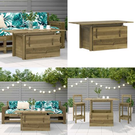 Mesa de jardín madera de pino impregnada 100x50x75 cm - Mesa de exterior - Mesa de patio