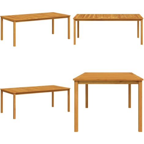 Mesa de jardín madera maciza de acacia 200x100x74 cm - Mesa de comedor exterior - Mesa de madera