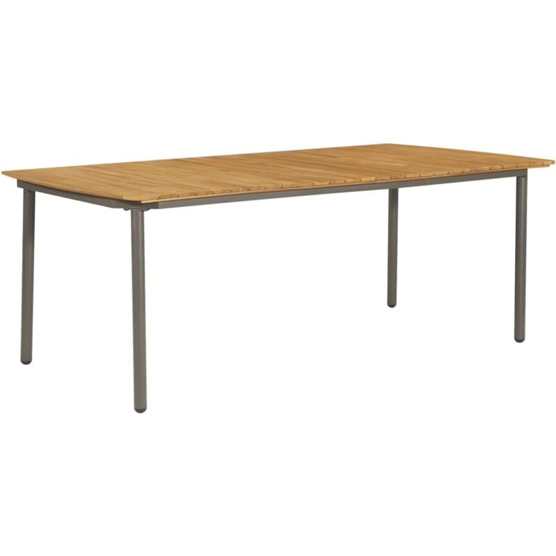 

vidaXL Mesa de jardín madera maciza de acacia y acero 200x100x72 cm - Marrón