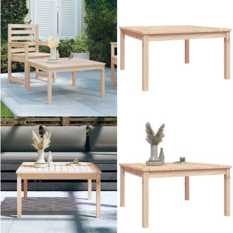 Mesa de jardín madera maciza de pino 82,5x82,5x45 cm - Madera maciza - Mesa de exterior