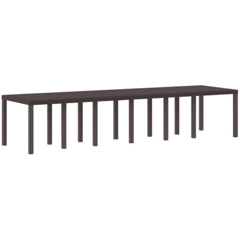 Mesa de Jardín Marrón 350 x 100 x 73 cm ratán sintético