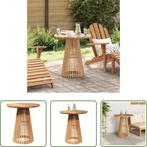 Mesa de jardín -  Mesa lateral Marrón 70 x 70 x 75 cm Madera de teca maciza