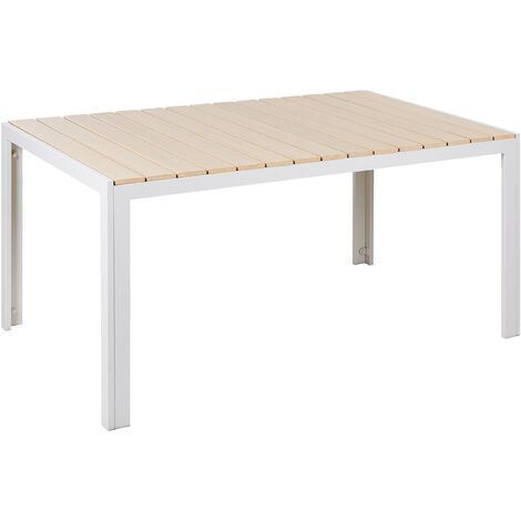 Mesa de jardín moderna 150 x 90 cm 6 plazas tablillas beige Como