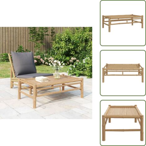 Mesa de jardín natural - vidaXL Mesa de centro de jardín bambú 100x55x33 cm -