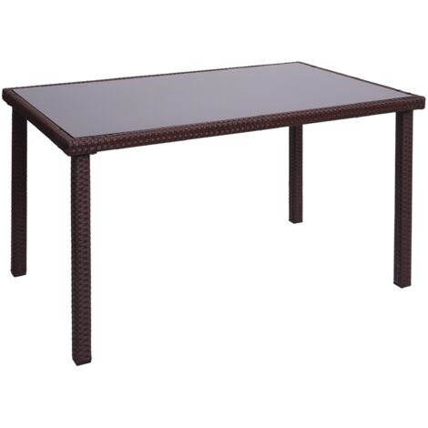 Mesa de jardín para balcón 120x75cm en poliratán marrón 040005069