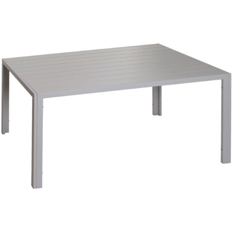 Mesa de jardín para balcón 140 x 80 cm en aluminio gris claro 040008554