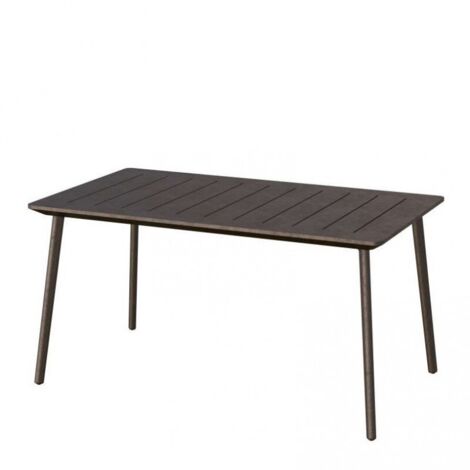 Mesa de jardín para exterior en resina plástica grafito rectangular 146x87x75h cm