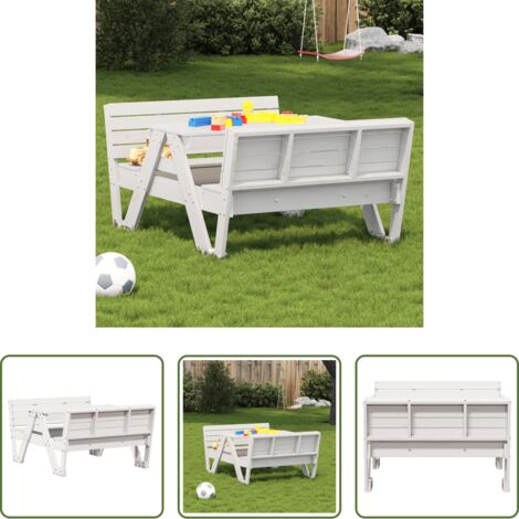 Mesa de jardín para niños -  Mesa de pícnic para niños madera maciza pino blanco 88x122x58cm