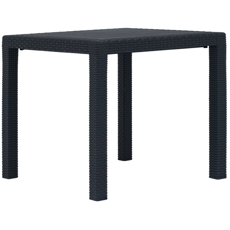 

Mesa de jardin plastico aspecto ratan gris antracita 79x79x72 cm