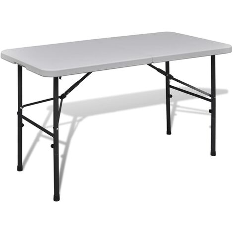 Mesa de jardín plegable 122 cm HDPE blanco vidaXL