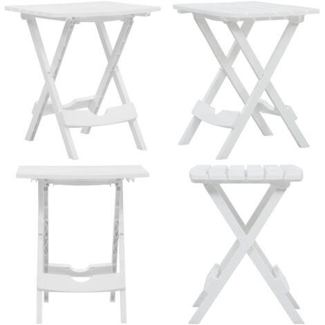 Mesa de jardín plegable blanco 45,5x38,5x50 cm - Mesa de jardín exterior - Mesa auxiliar