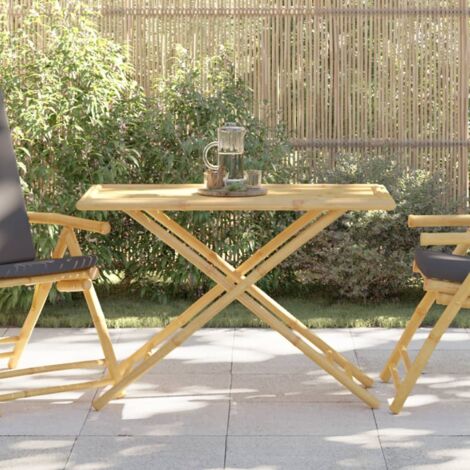 Mesa de jardín plegable de bambú 110x55x75 cm vidaXL