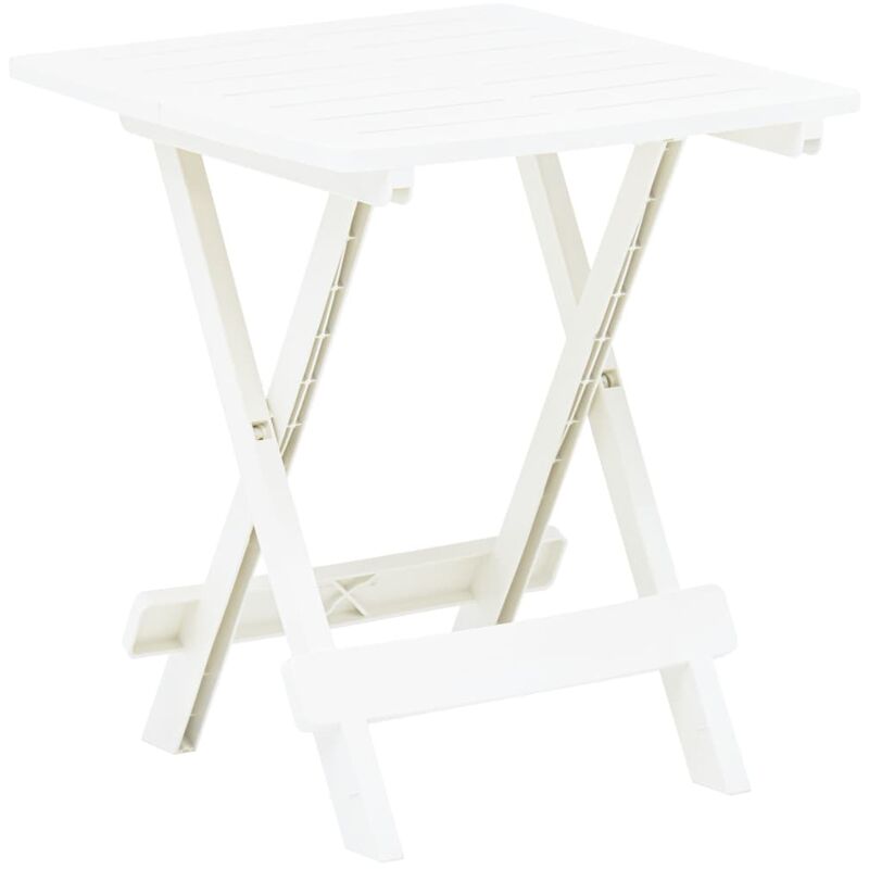 

Mesa de jardín plegable de plástico blanco 45x43x50 cm