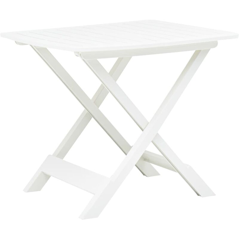 

Mesa de jardín plegable de plástico blanco 79x72x70 cm