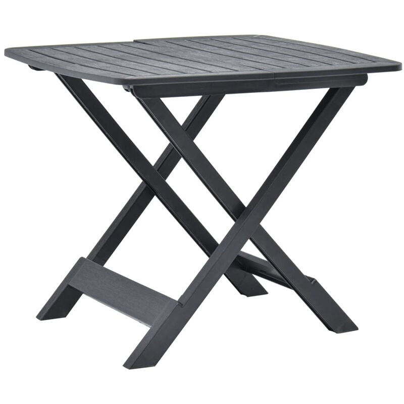 

Mesa de jardin plegable de plastico gris antracita 79x72x70 cm