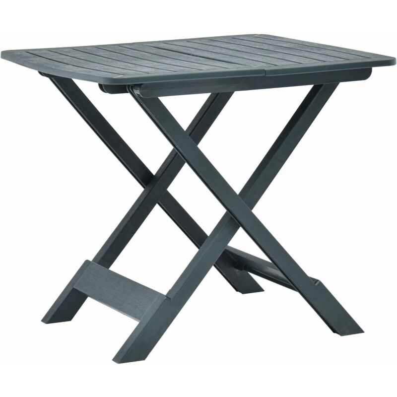 

Mesa de jardín plegable de plástico verde 79x72x70 cm