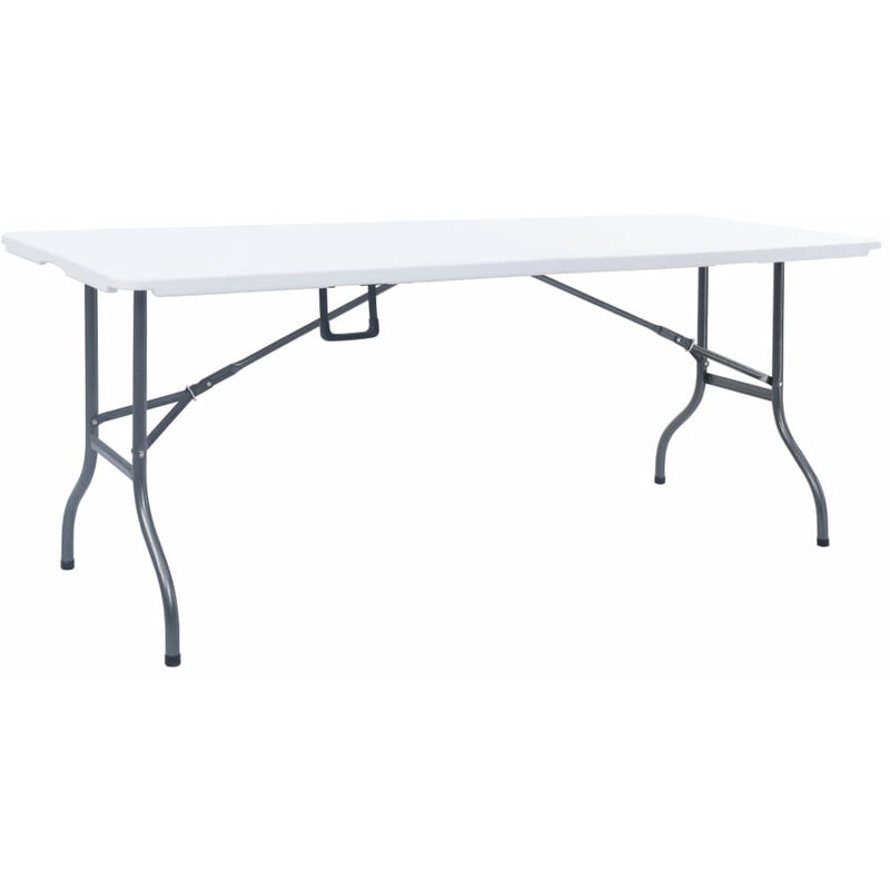 

Mesa de jardin plegable HDPE blanco 180x72x72 cm