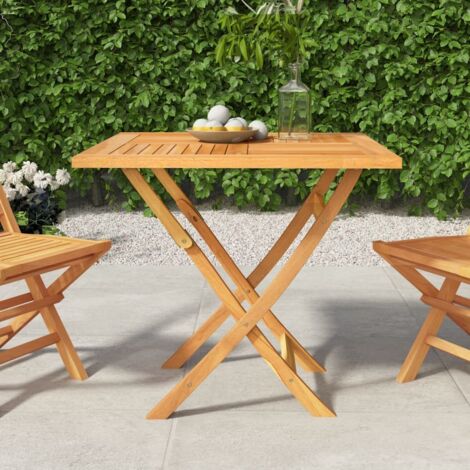 Mesa de jardín plegable madera de teca maciza 85x85x76 cm vidaXL