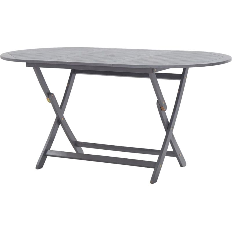 

vidaXL Mesa de jardín plegable madera maciza de acacia 160x85x75 cm - Gris