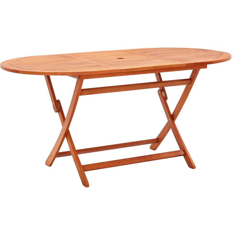 

Mesa de jardín plegable madera maciza de eucalipto 160x85x74 cm