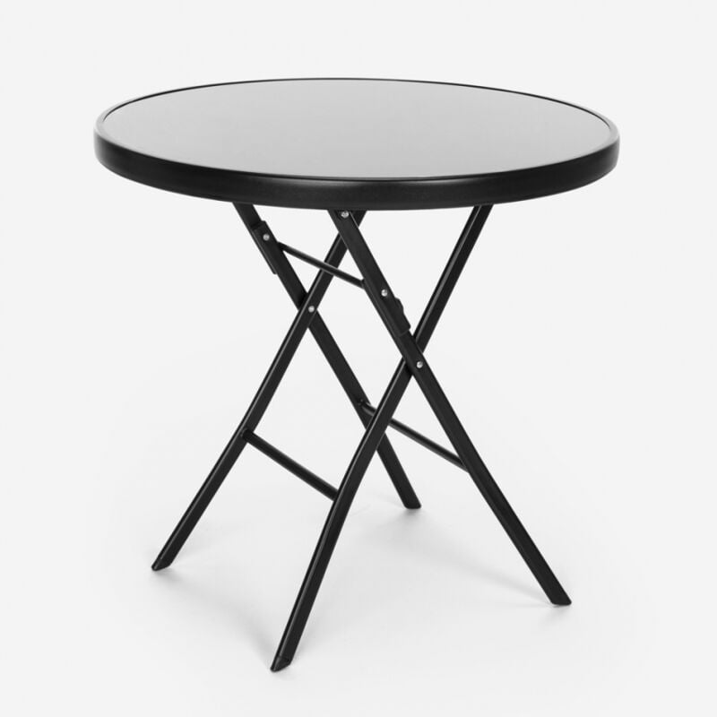 

Mesa de jardín plegable redonda para exterior con cristal 60cm Daiquiri