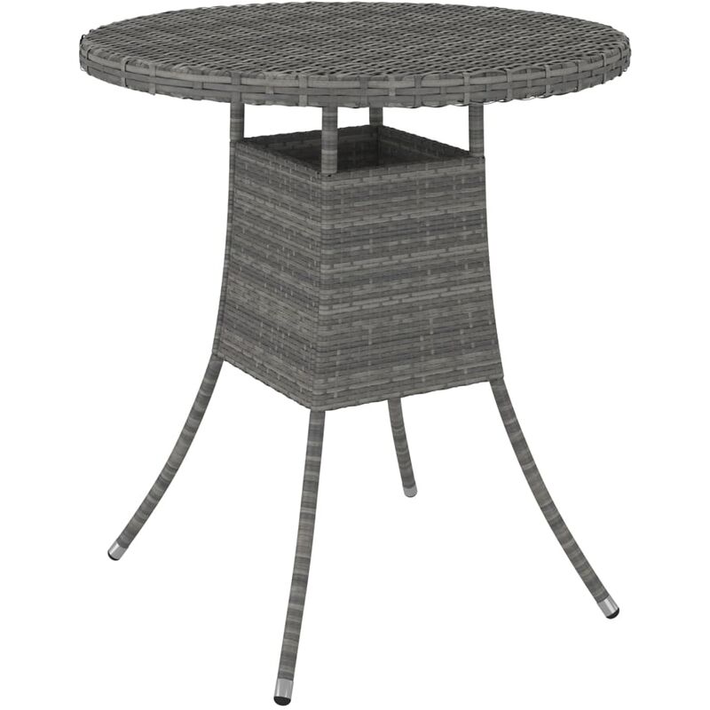 

Mesa de jardín ratán sintético gris 70x70x73 cm