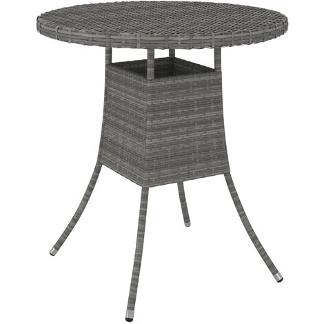 Mesa de jardín ratán sintético gris 70x70x73 cm vidaXL