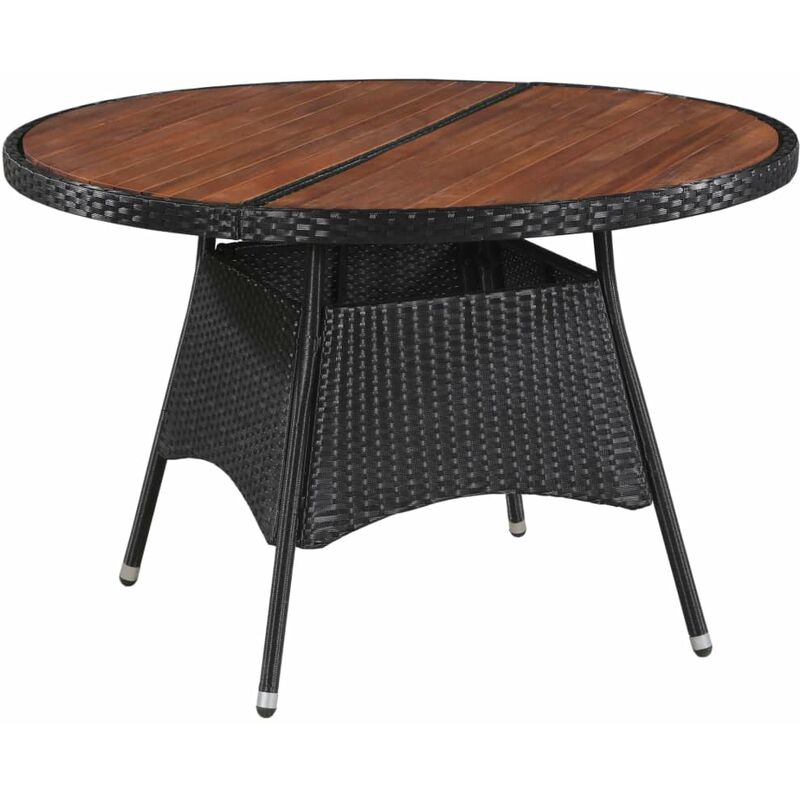 

Mesa de jardín ratán sintético madera maciza acacia 115x74 cm