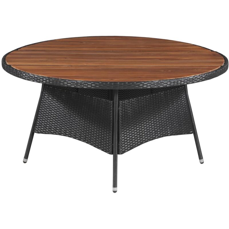 

Mesa de jardín ratán sintético madera maciza acacia 150x74 cm