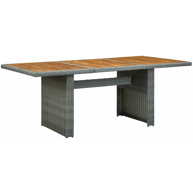 

Mesa de jardin ratan sintetico madera maciza acacia gris claro