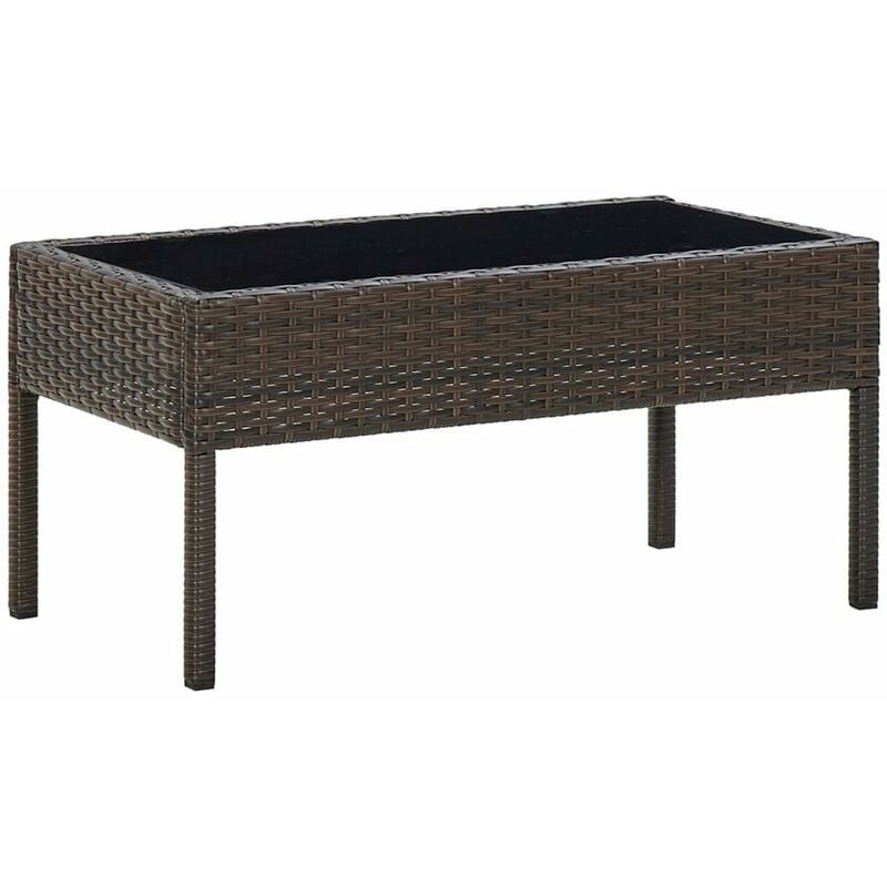 

Mesa de jardin ratan sintetico marron 75x40x37 cm