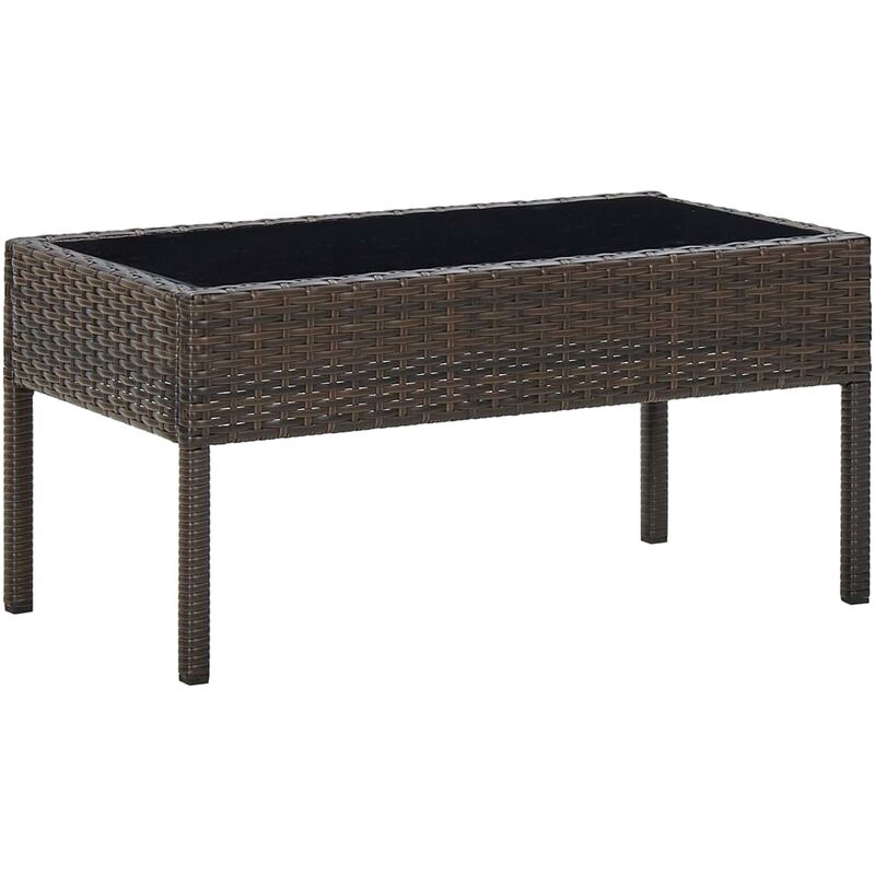 

Mesa de jardín ratán sintético marrón 75x40x37 cm