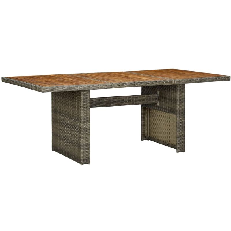 

Mesa de jardín ratán sintético marrón y madera maciza acacia