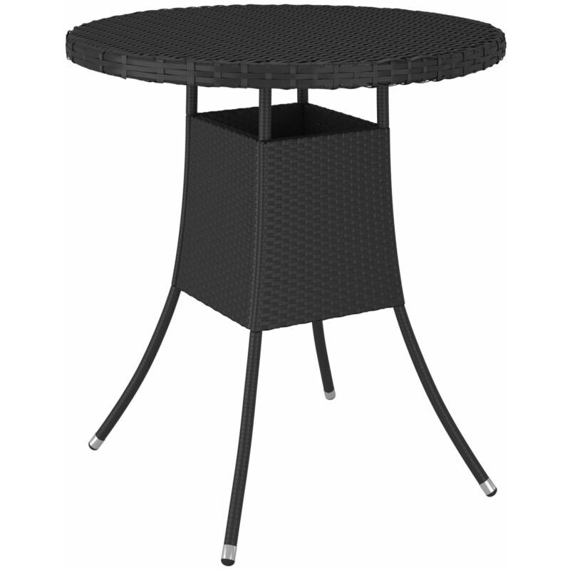 

Mesa de jardín ratán sintético negro 70x70x73 cm