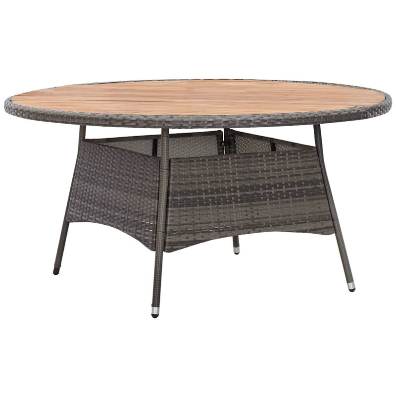 

Mesa de jardin ratan sintetico y madera acacia gris 150x74 cm