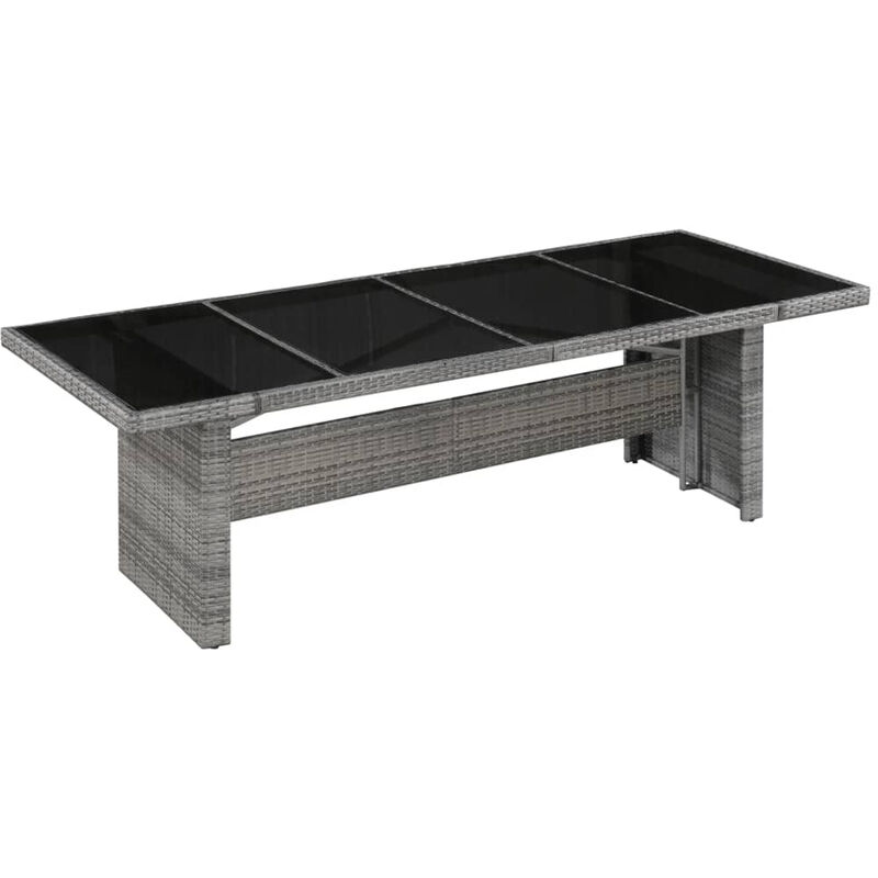 

Mesa de jardin ratan sintetico y vidrio 240x90x74 cm