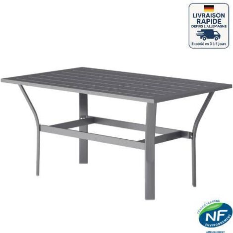 Mesa de jardín rectangular con patas reforzadas, 91,5 x 55 x 45 cm, gris oscuro