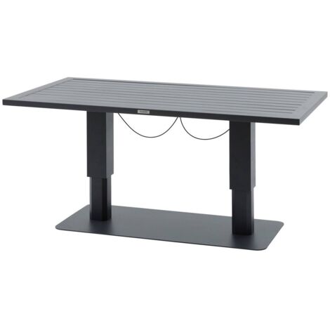 Mesa de jardín rectangular elevable Salimia de grafito 150 x 80 x 69 cm de aluminio  - Hespéride