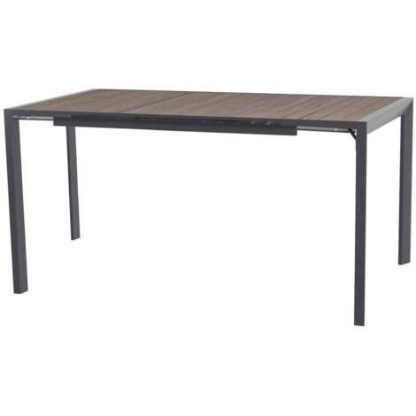 Mesa de jardín rectangular extensible alta Evasion Efecto madera centeno y gris grafito - 8 plazas - Hespéride