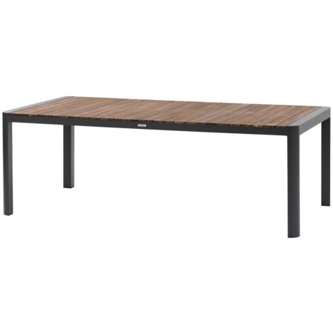 Mesa de jardín rectangular Paradize, nogal y grafito, 10 plazas de aluminio - Hespéride